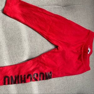 Moschino red leggings with logo size 9-12 months